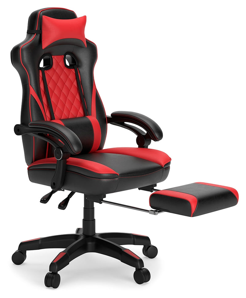 Lynxtyn Red Black Home Office Swivel Desk Chair