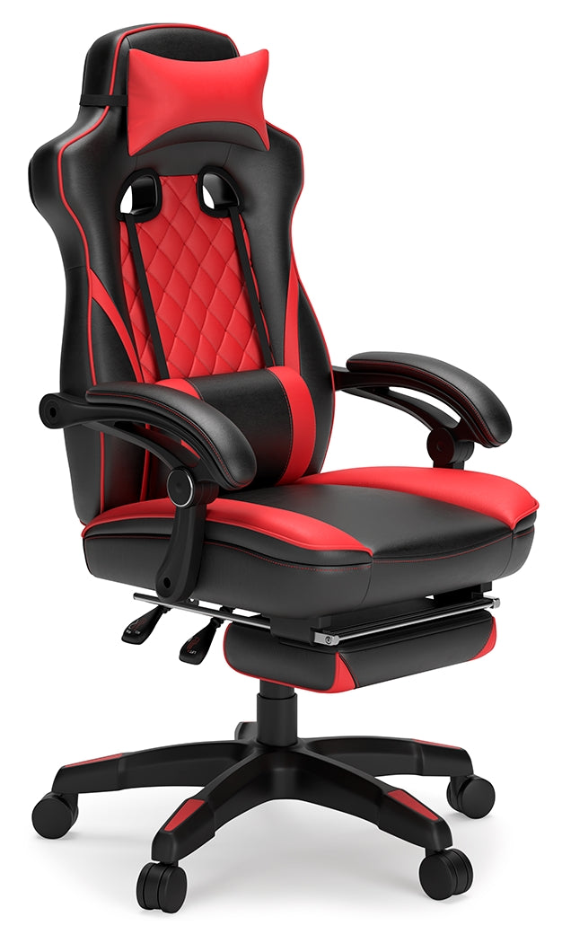 Lynxtyn Red Black Home Office Swivel Desk Chair