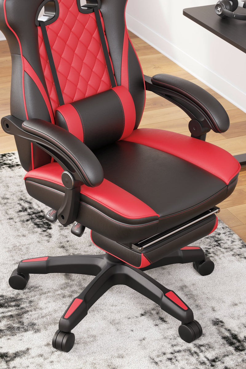 Lynxtyn Red Black Home Office Swivel Desk Chair