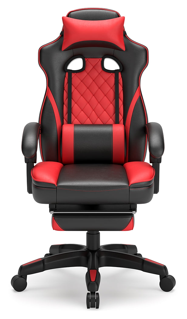 Lynxtyn Red Black Home Office Swivel Desk Chair