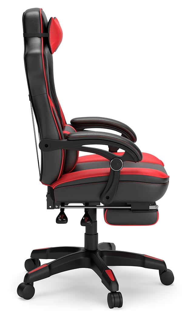 Lynxtyn Red Black Home Office Swivel Desk Chair