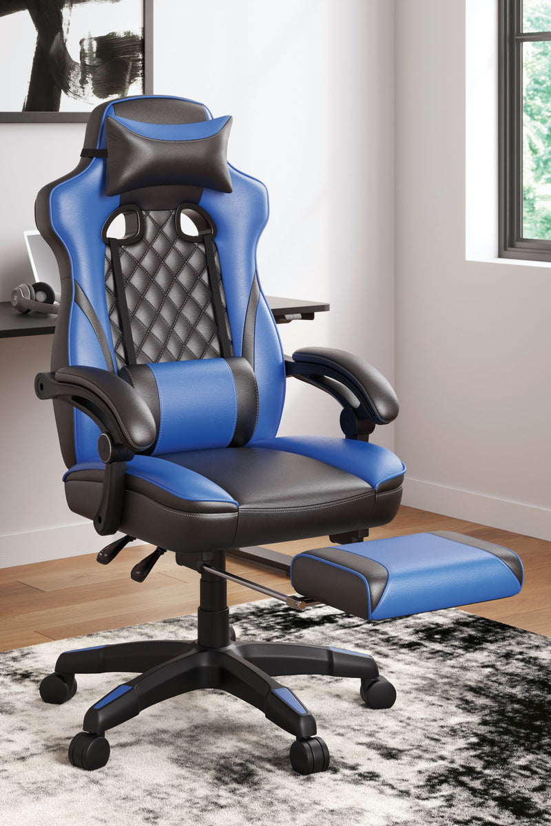 Lynxtyn Blue Black Home Office Swivel Desk Chair