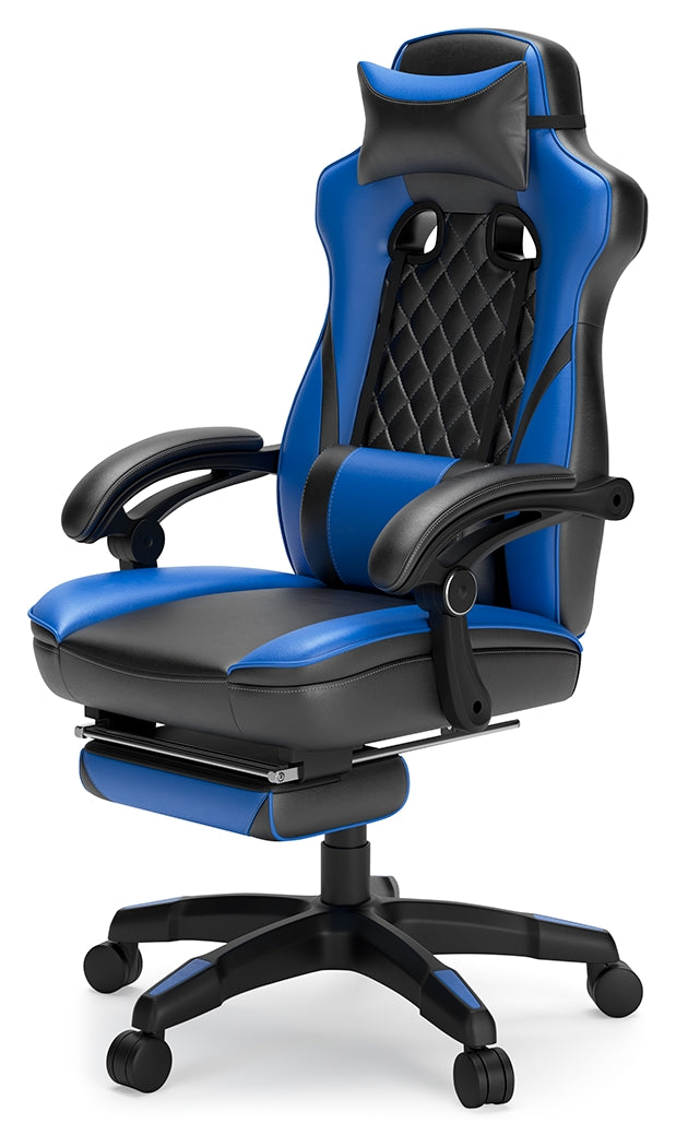 Lynxtyn Blue Black Home Office Swivel Desk Chair