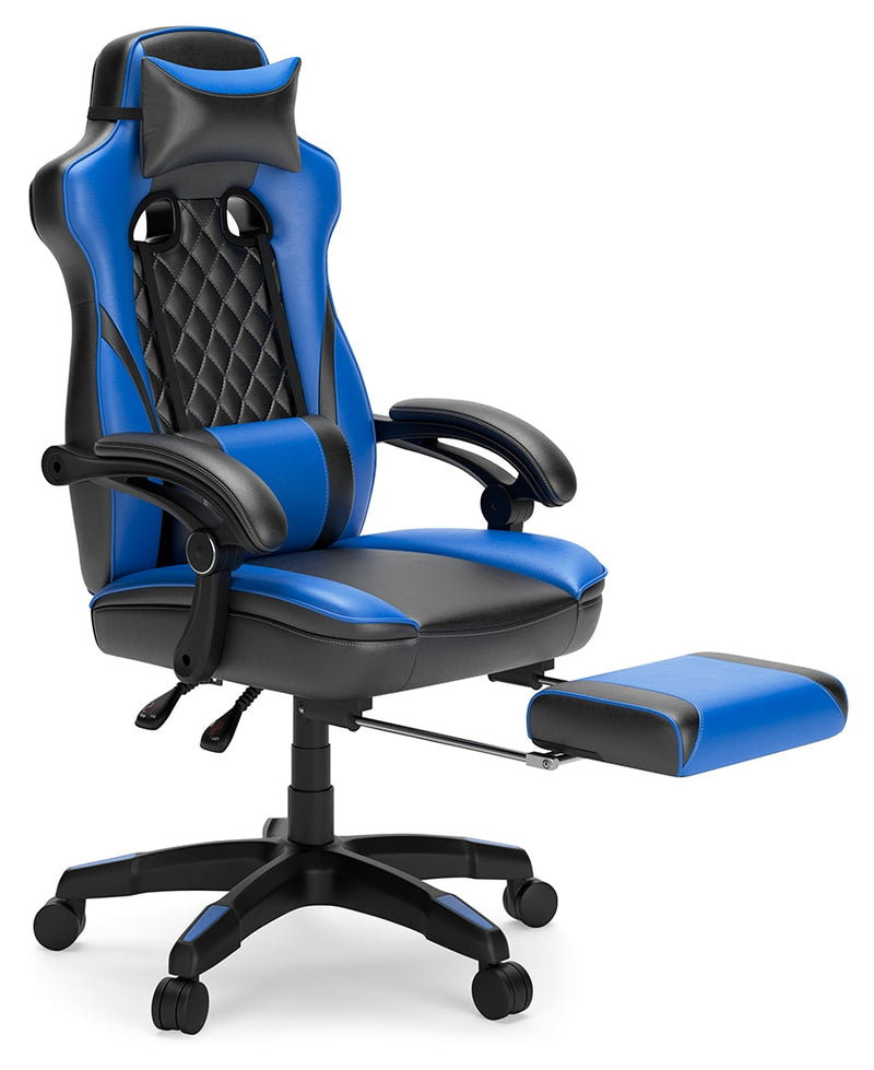 Lynxtyn Blue Black Home Office Swivel Desk Chair