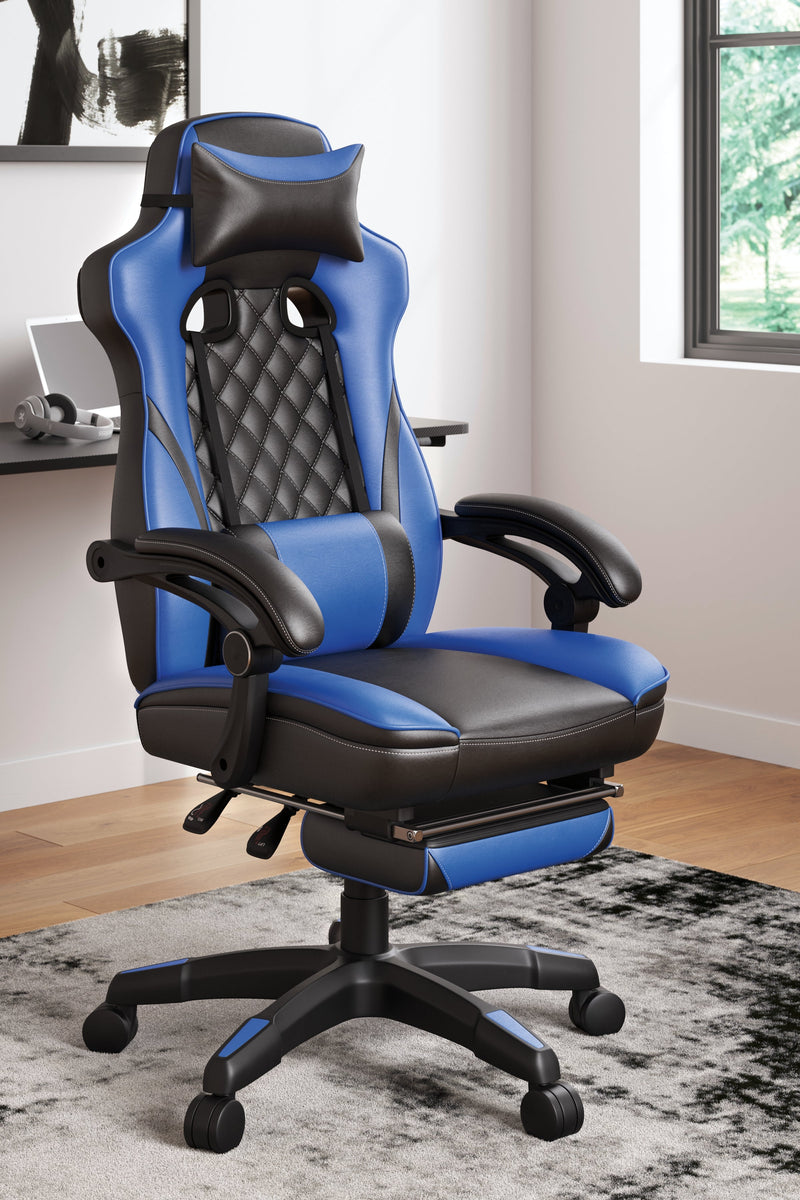 Lynxtyn Blue Black Home Office Swivel Desk Chair