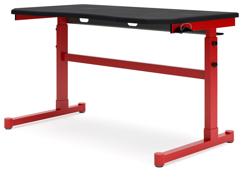 Lynxtyn Red Black Adjustable Height Home Office Desk