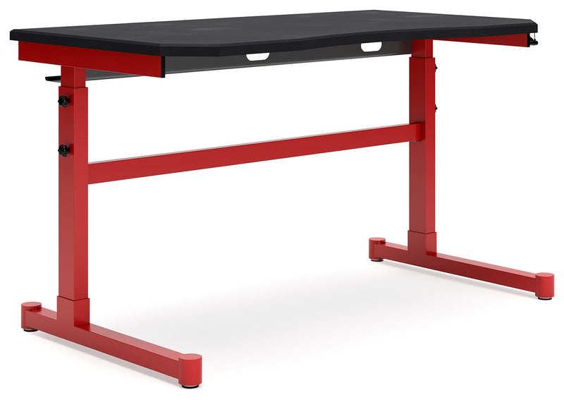 Lynxtyn Red Black Adjustable Height Home Office Desk