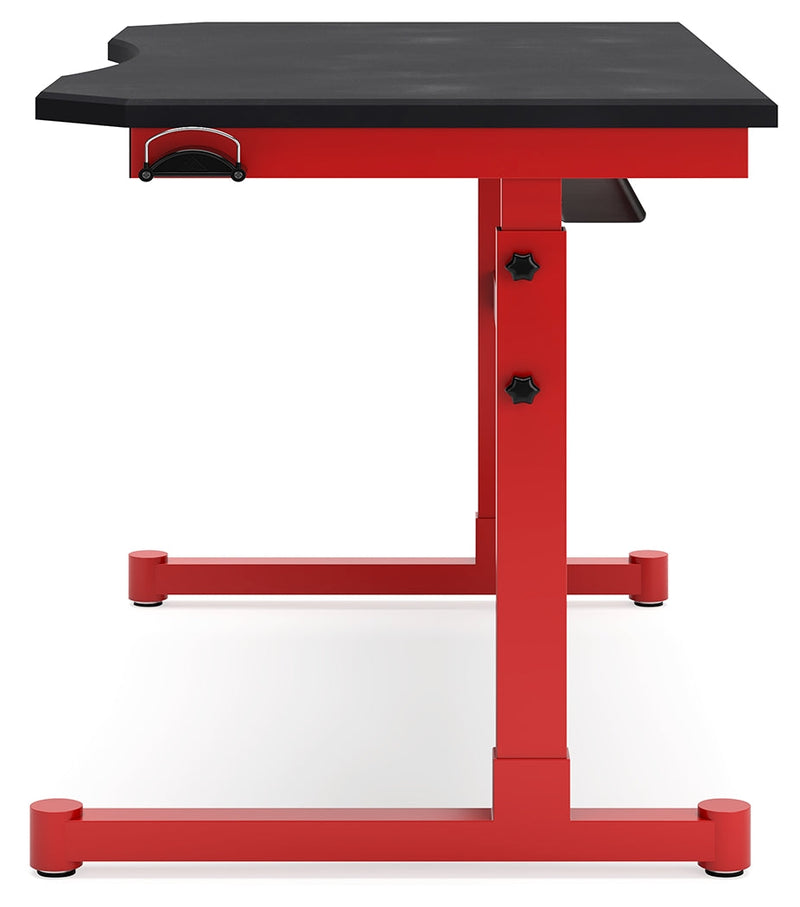 Lynxtyn Red Black Adjustable Height Home Office Desk