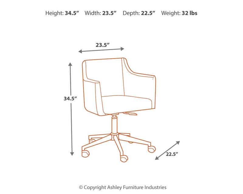 Baraga White Home Office Desk Chair