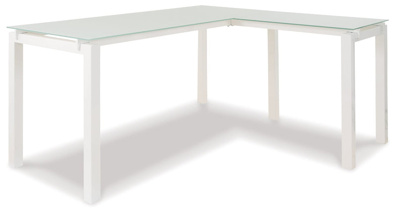 Baraga White Home Office L-desk