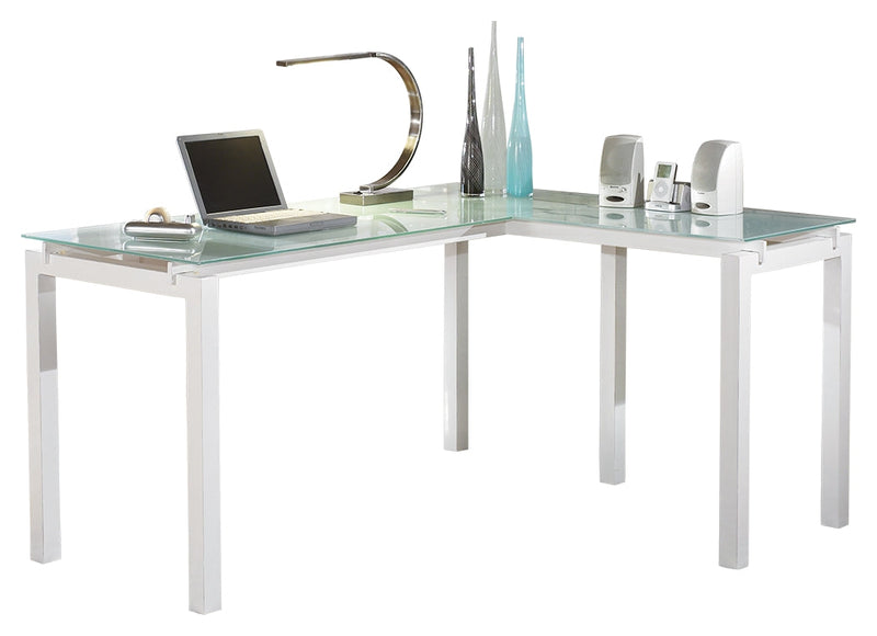 Baraga White Home Office L-desk