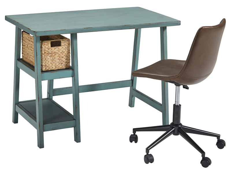 Mirimyn Teal Home Office Desk With Chair