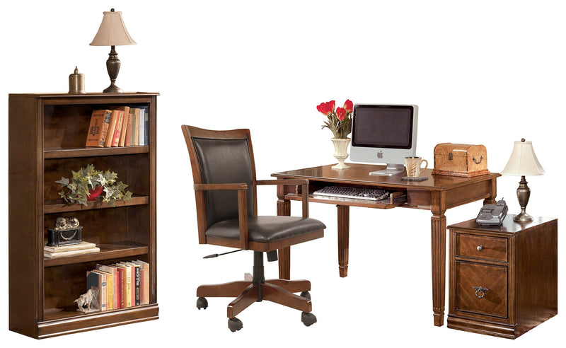 Hamlyn Medium Brown Home Office Desk With Chair And Storage