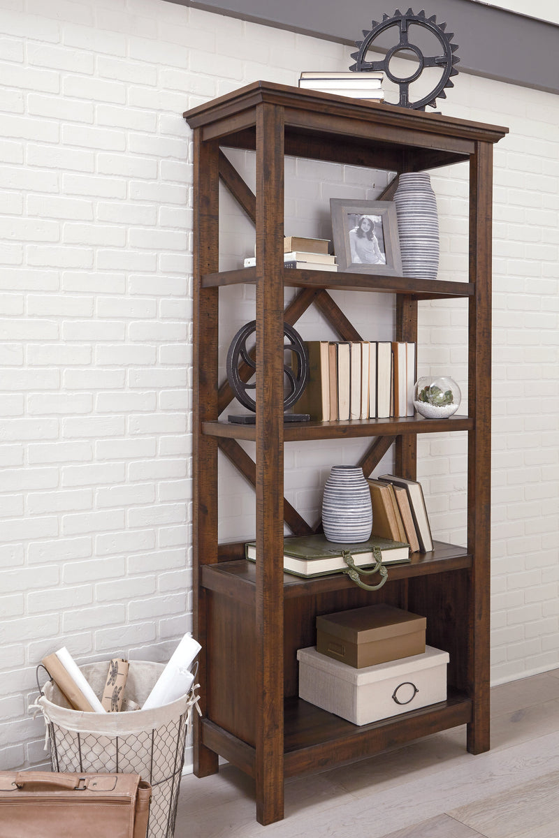 Baldridge Rustic Brown 75" Bookcase