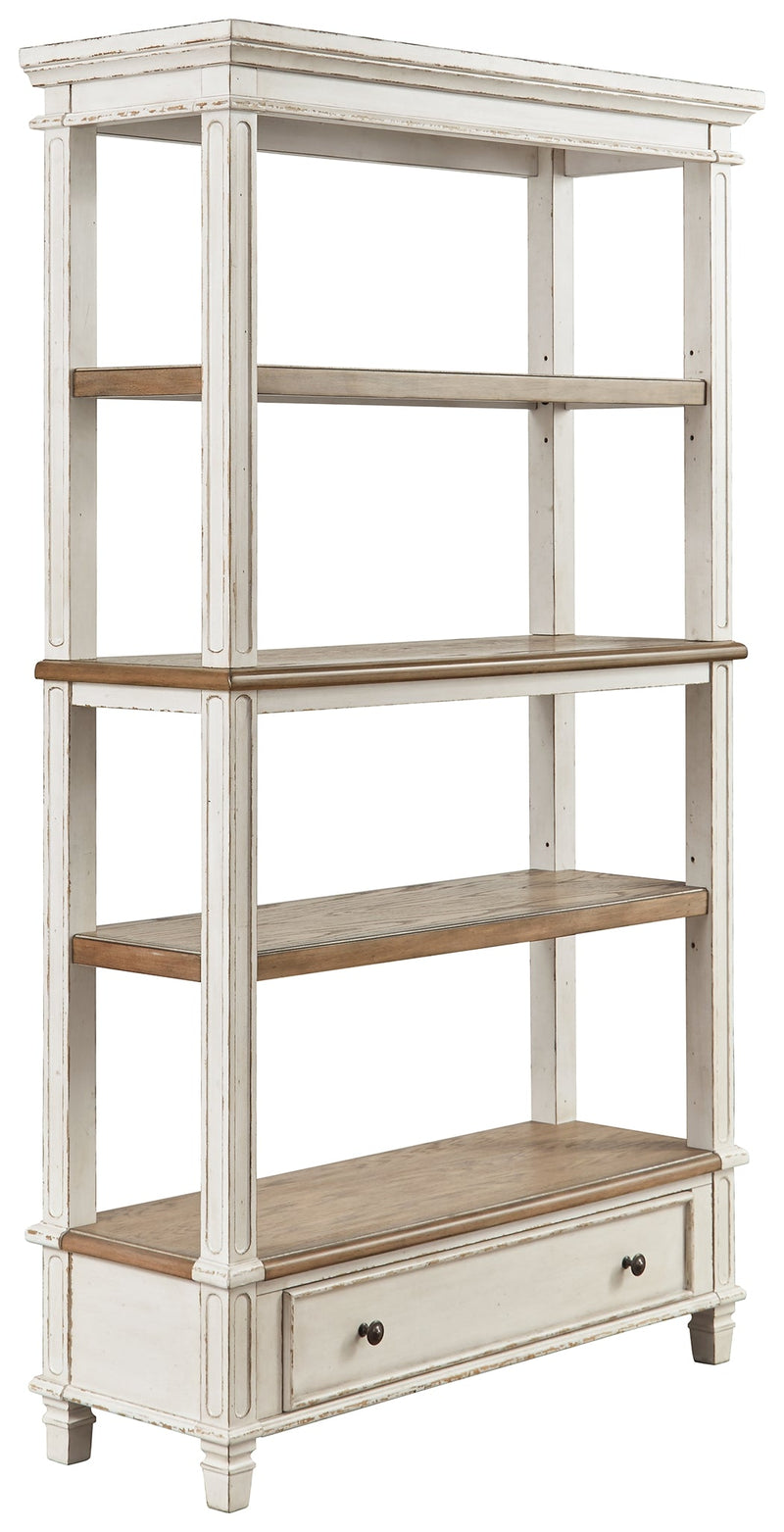 Realyn Brown White 75" Bookcase