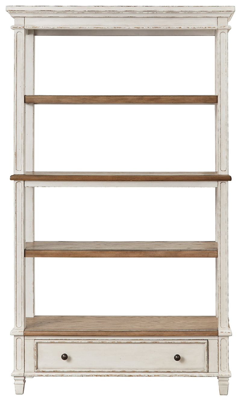 Realyn Brown White 75" Bookcase