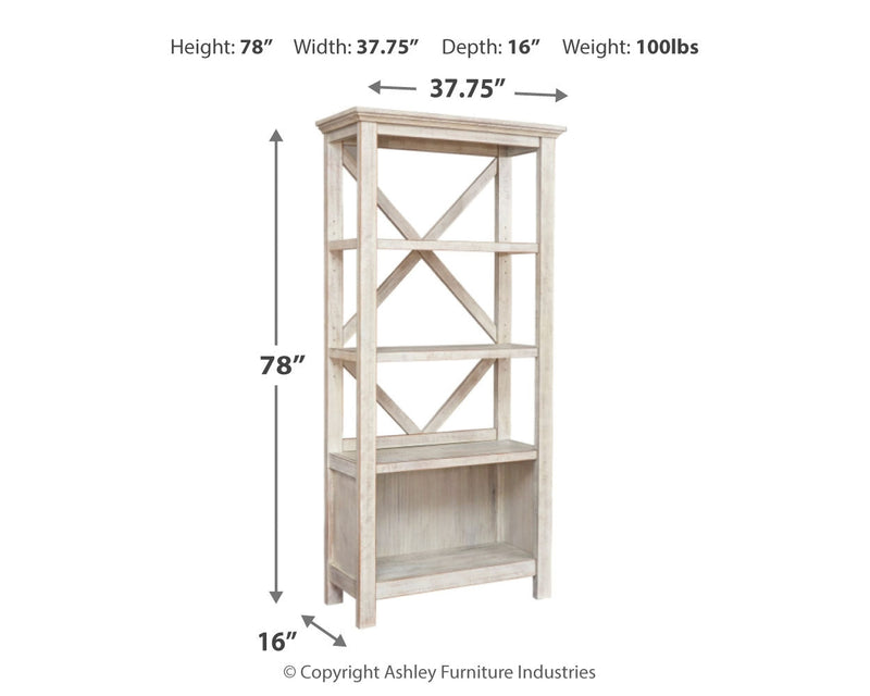 Carynhurst Whitewash 75" Bookcase