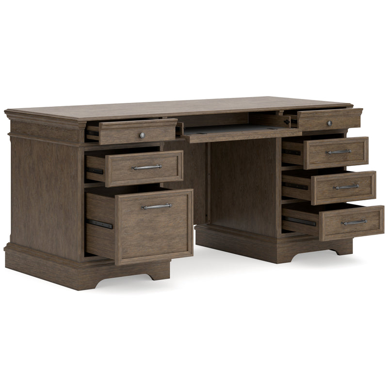 Janismore Weathered Gray Home Office Desk