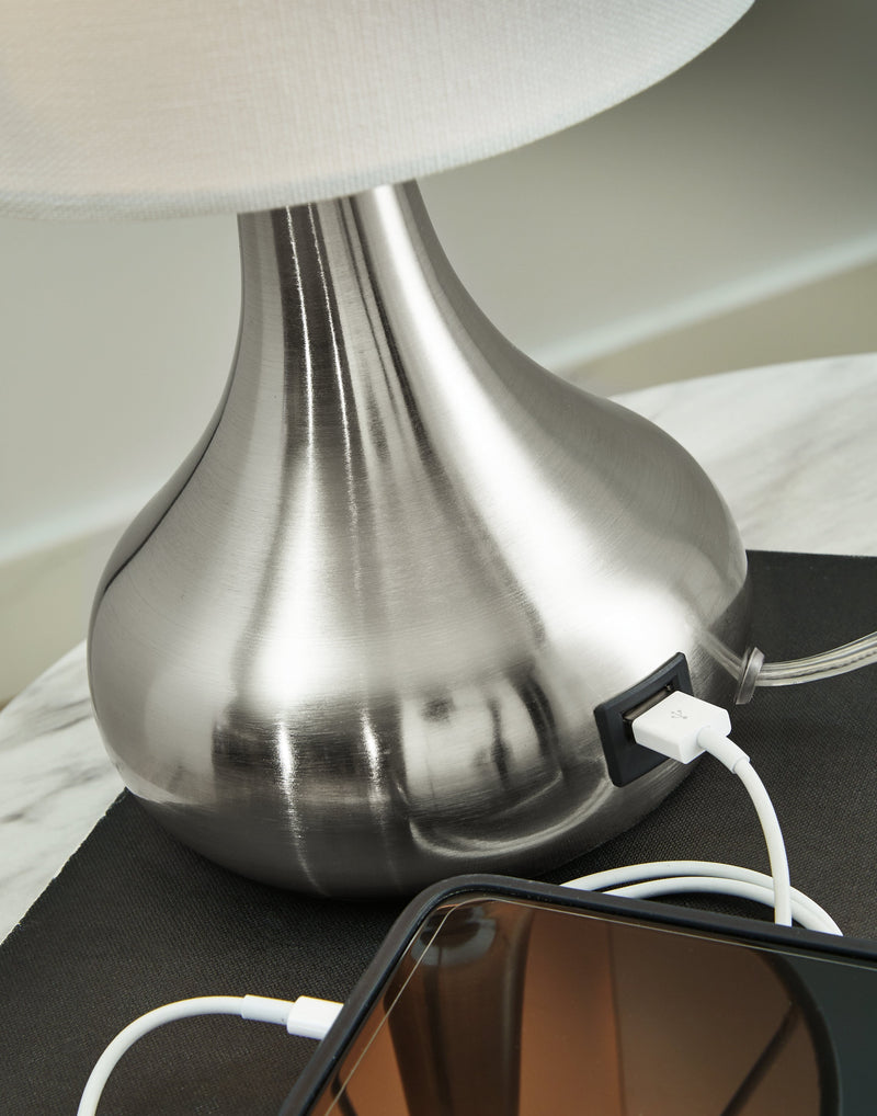 Camdale Silver Finish Table Lamp