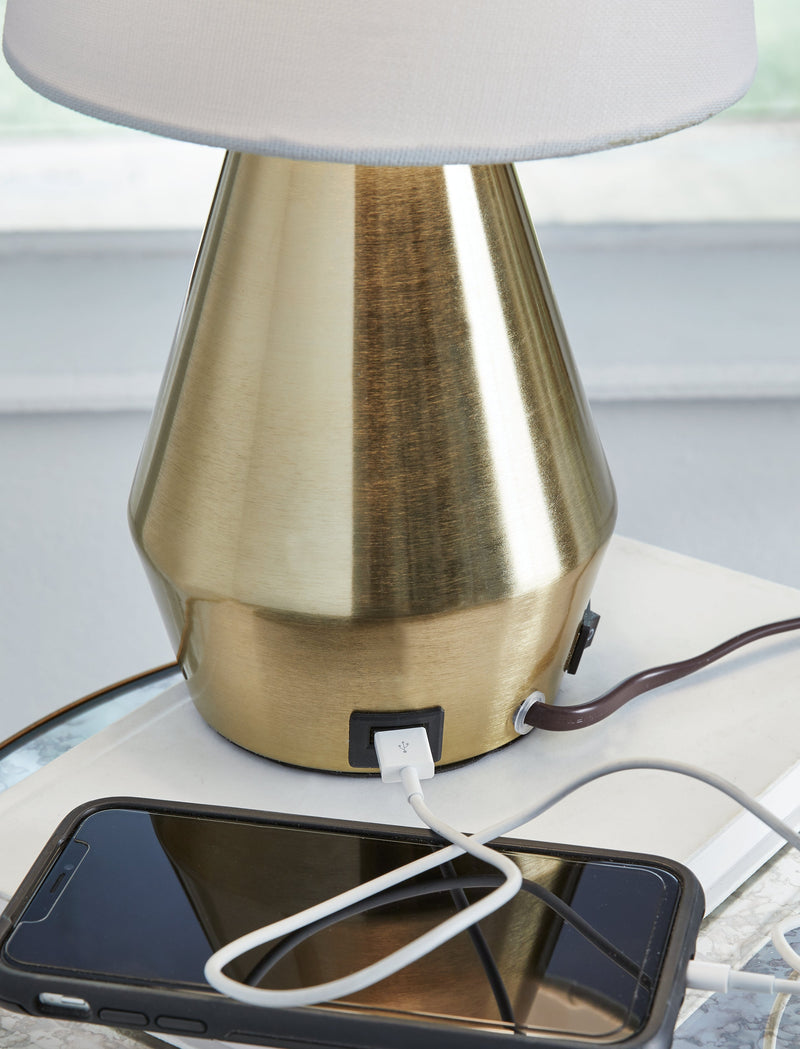 Lanry Brass Finish Table Lamp