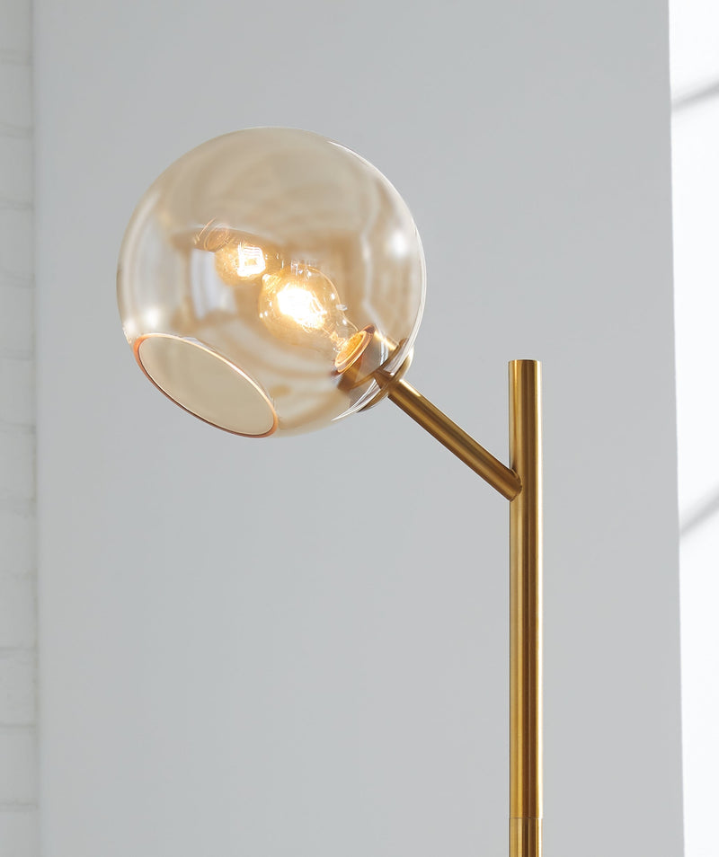 Abanson Amber Gold Finish Floor Lamp