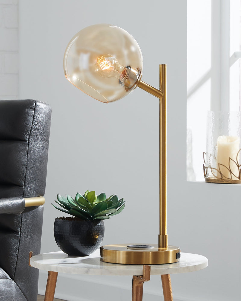 Abanson Amber Gold Finish Desk Lamp