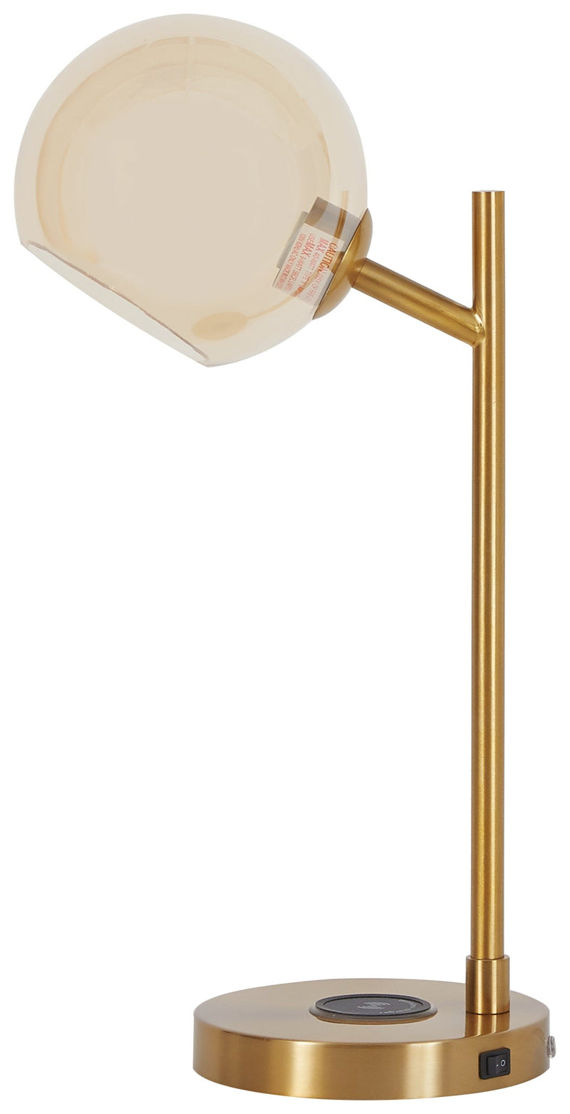 Abanson Amber Gold Finish Desk Lamp