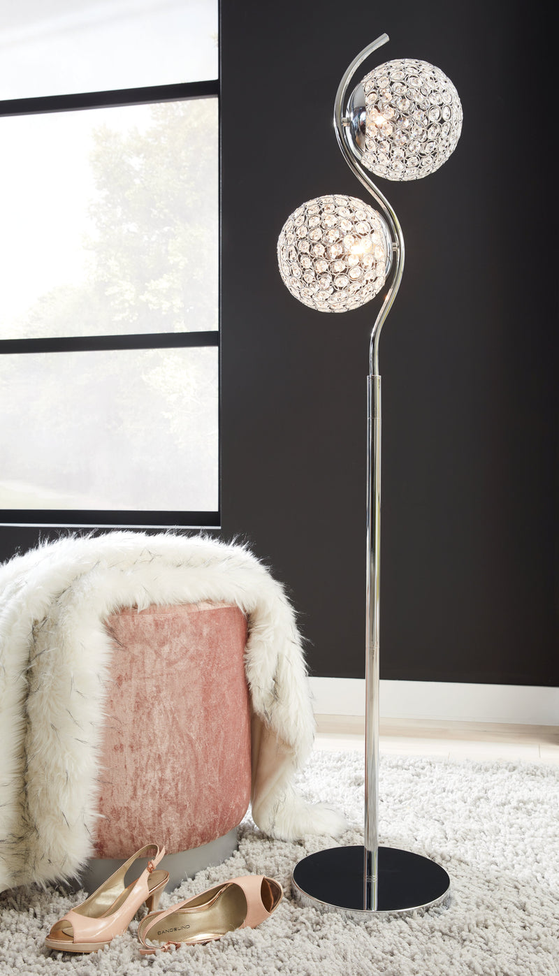 Winter Clear Silver Finish Floor Lamp