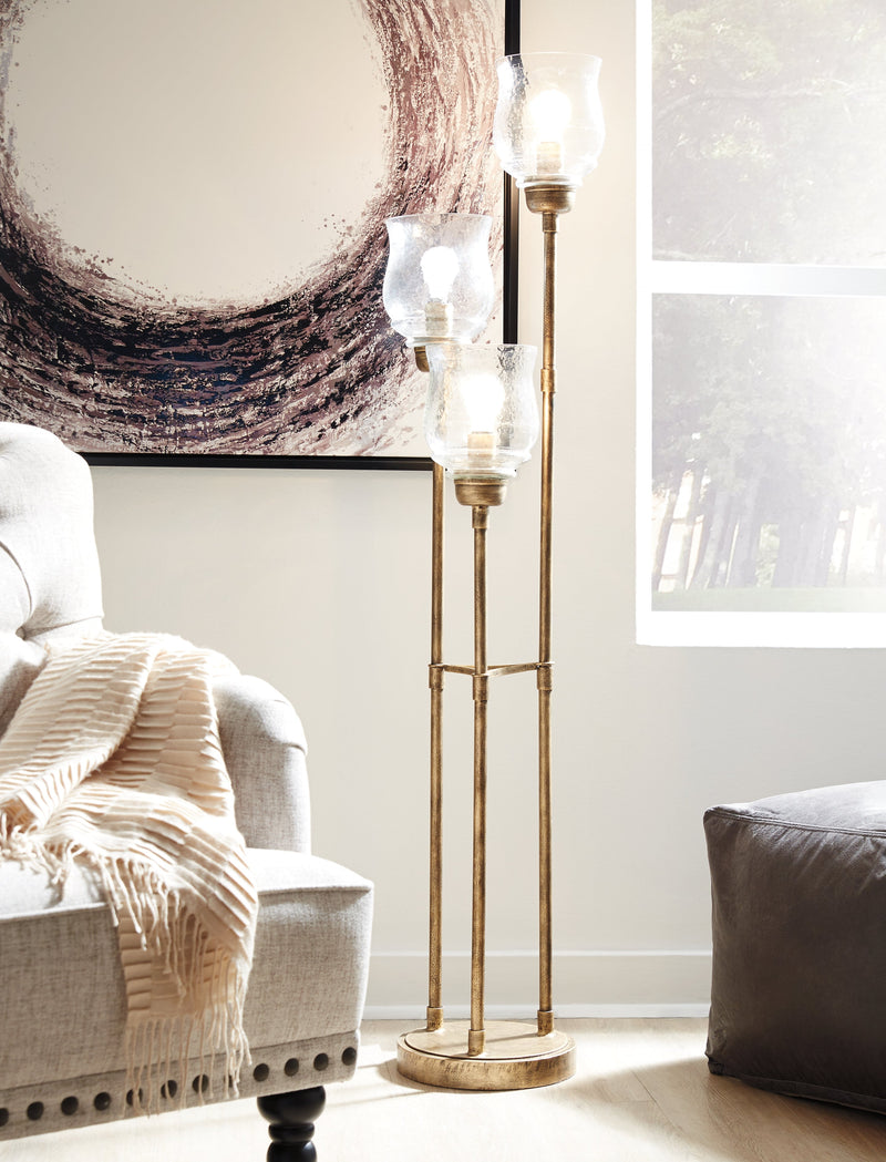 Emmie Antique Gold Finish Floor Lamp