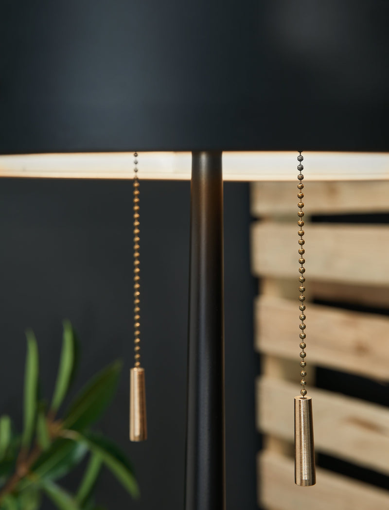 Amadell Black Gold Finish Floor Lamp