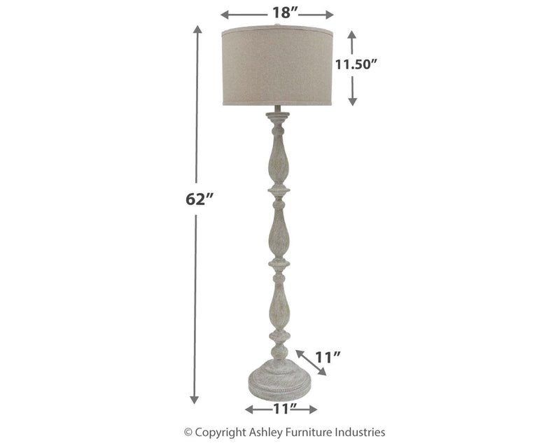 Bernadate Whitewash Floor Lamp