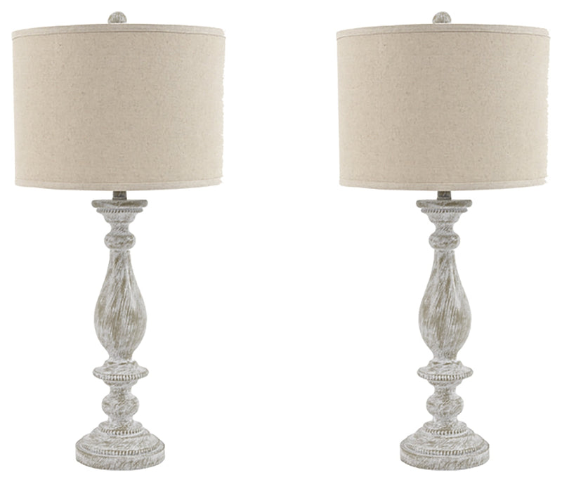 Bernadate Whitewash Table Lamp (Set of 2)