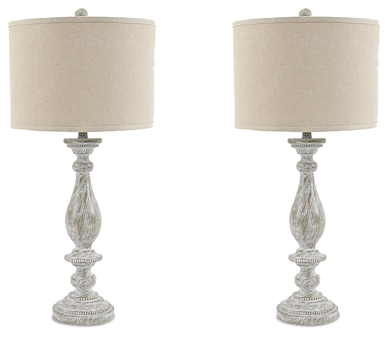 Bernadate Whitewash Table Lamp (Set of 2)