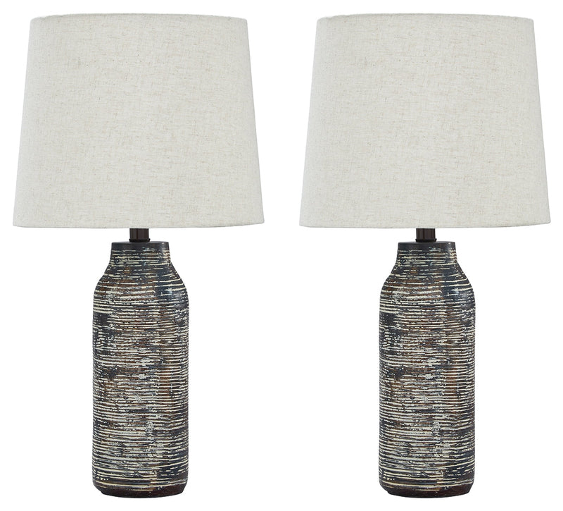 Mahima Black White Table Lamp (Set of 2)