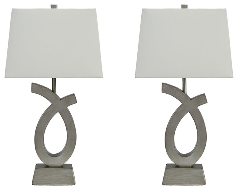 Amayeta Silver Finish Table Lamp (Set of 2)