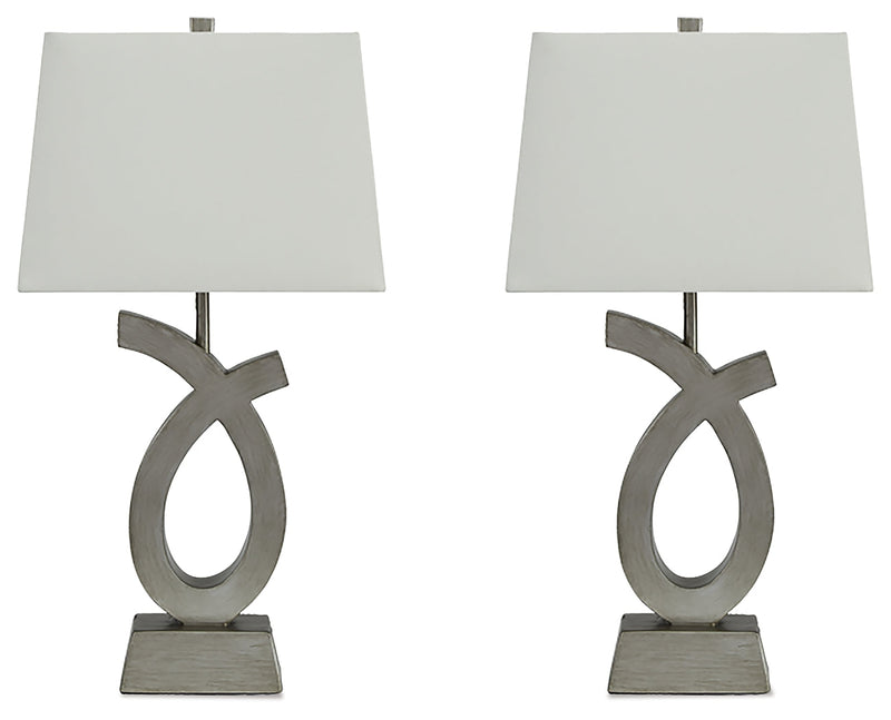 Amayeta Silver Finish Table Lamp (Set of 2)