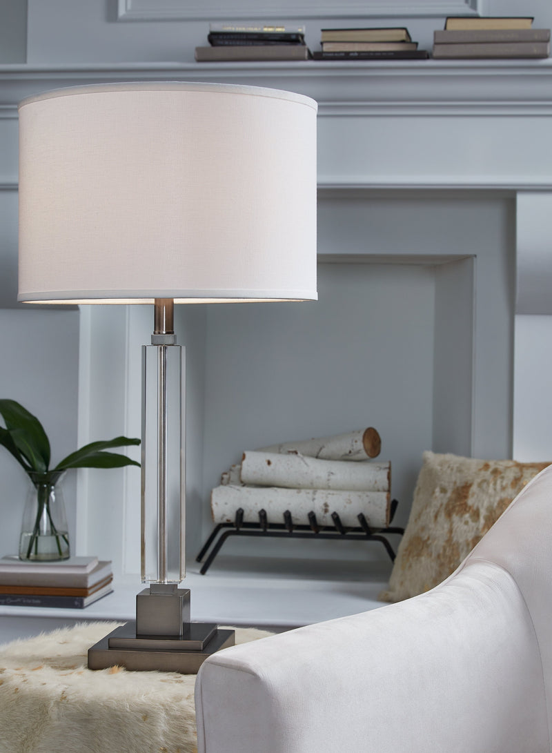 Deccalen Clear Silver Finish Table Lamp