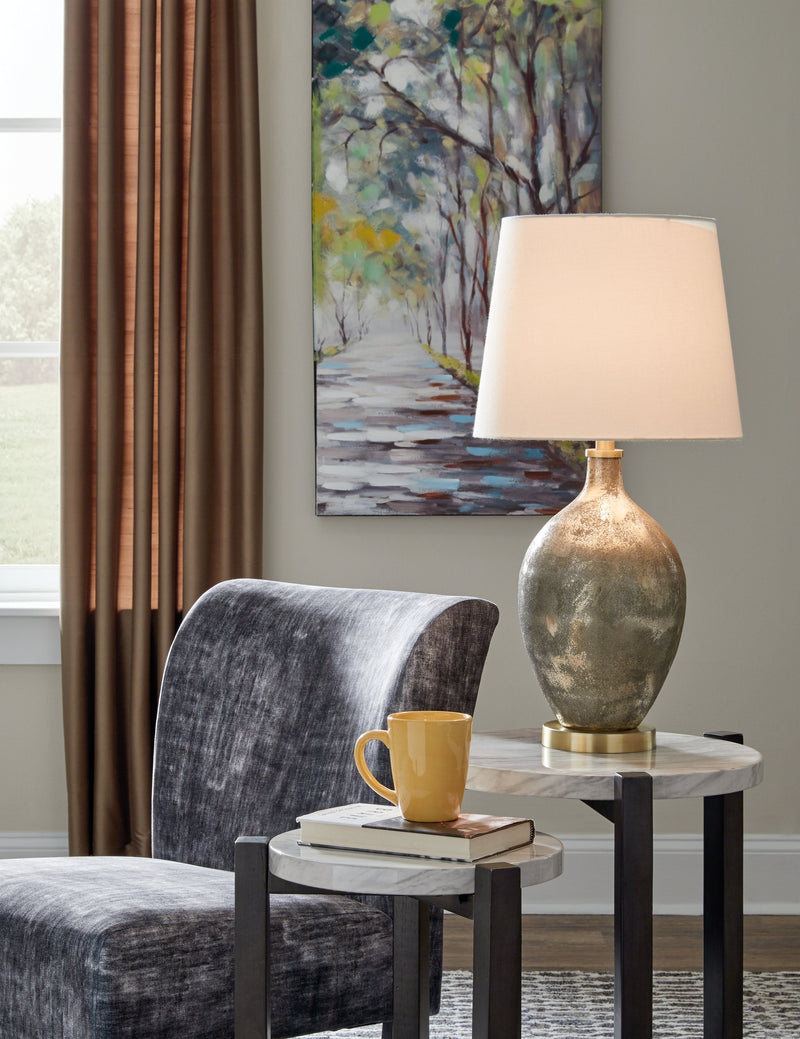 Jemarie Gray Gold Finish Table Lamp