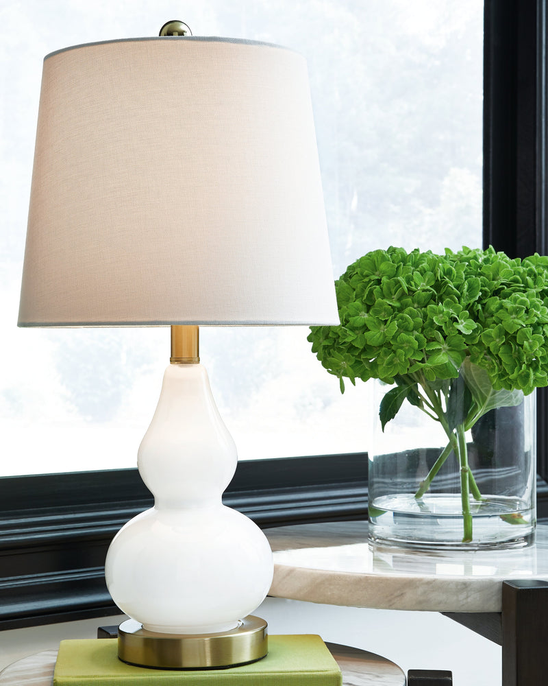 Makana White Brass Table Lamp