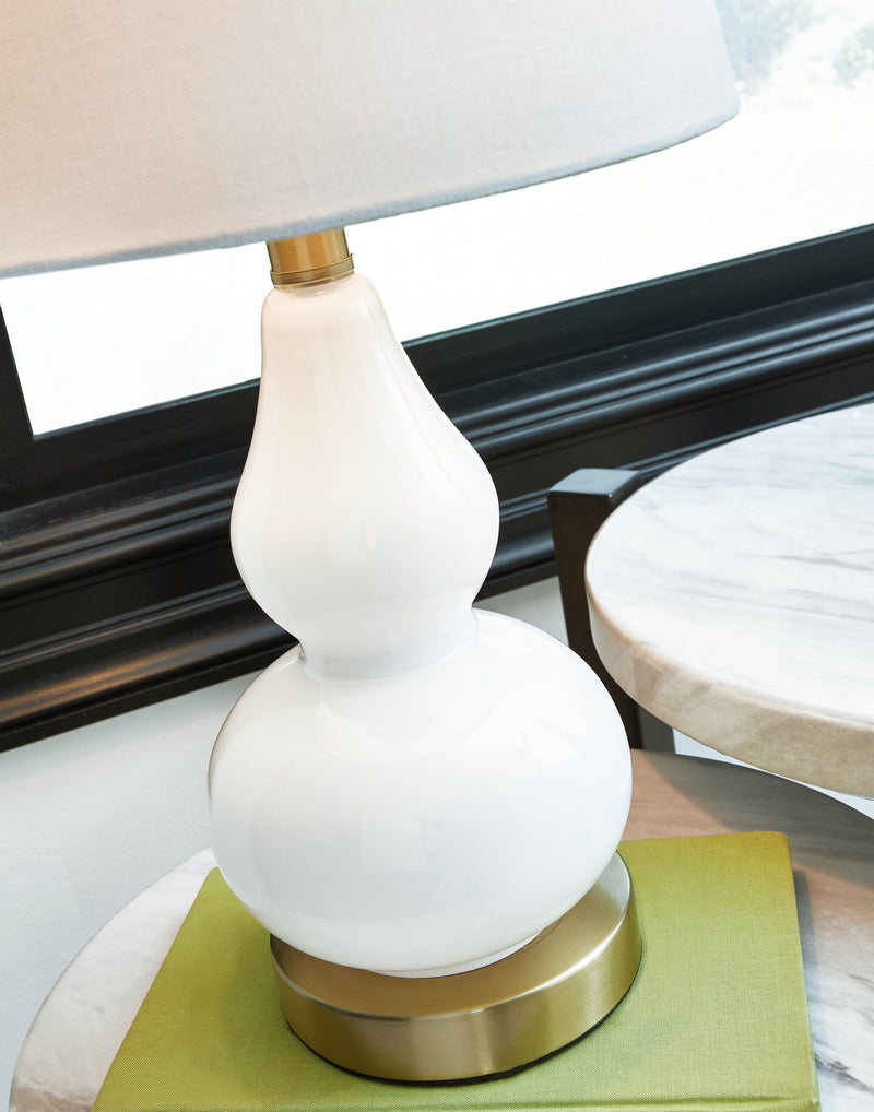 Makana White Brass Table Lamp