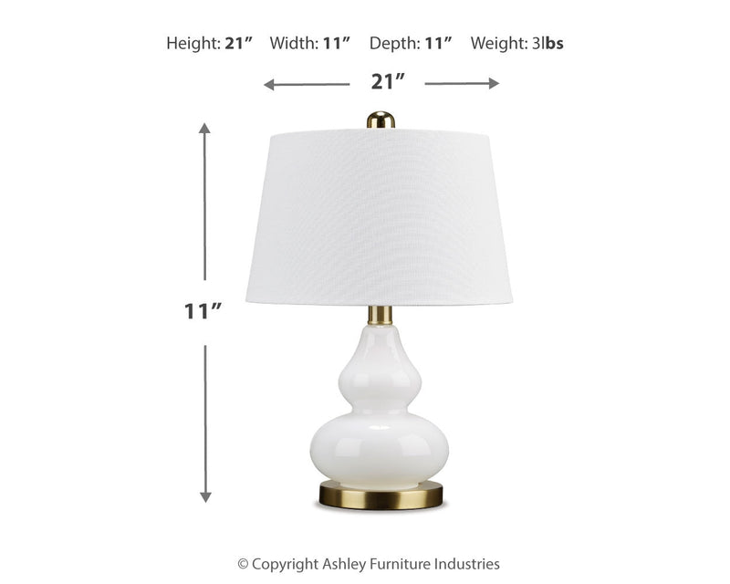 Makana White Brass Table Lamp