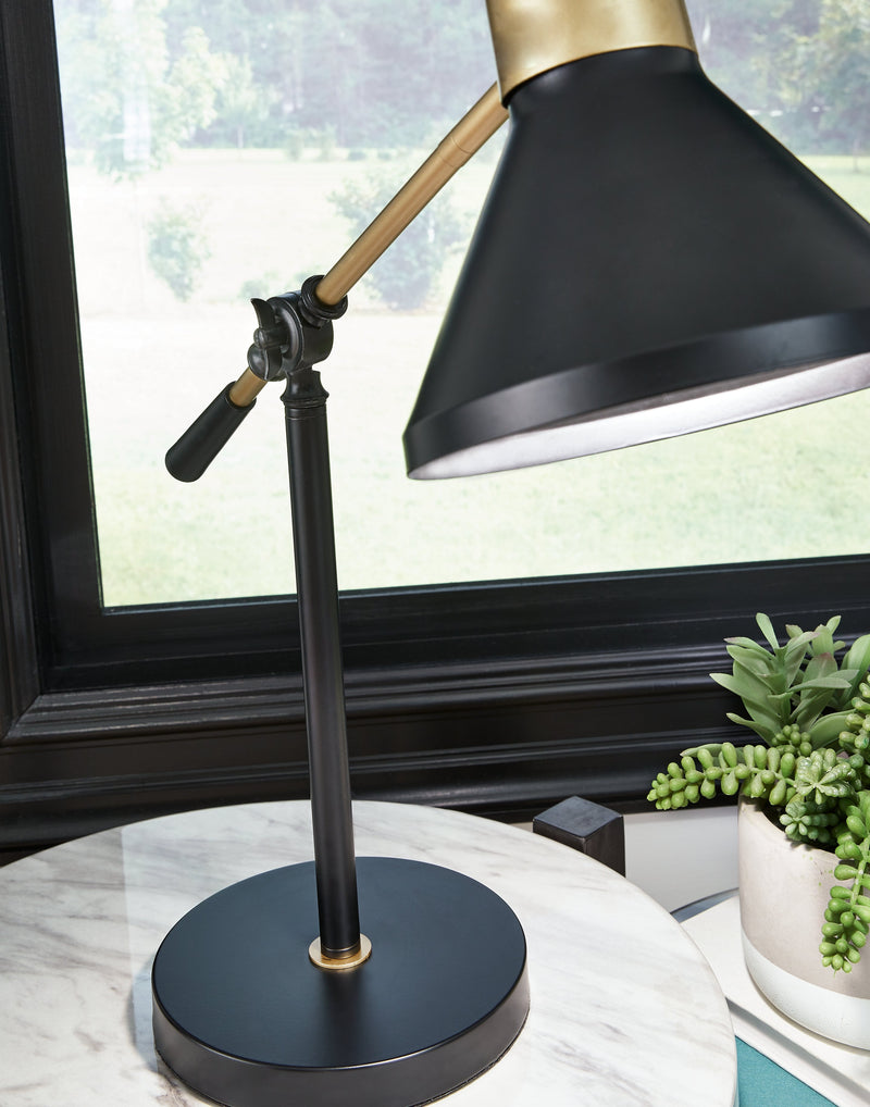 Garville Black Gold Finish Desk Lamp