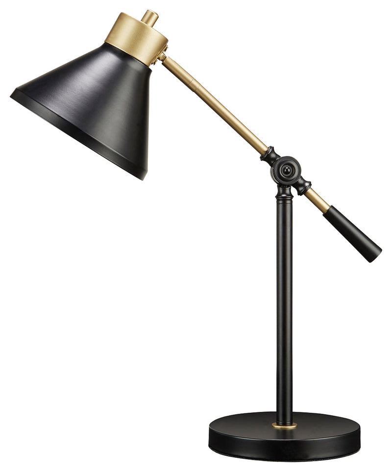 Garville Black Gold Finish Desk Lamp