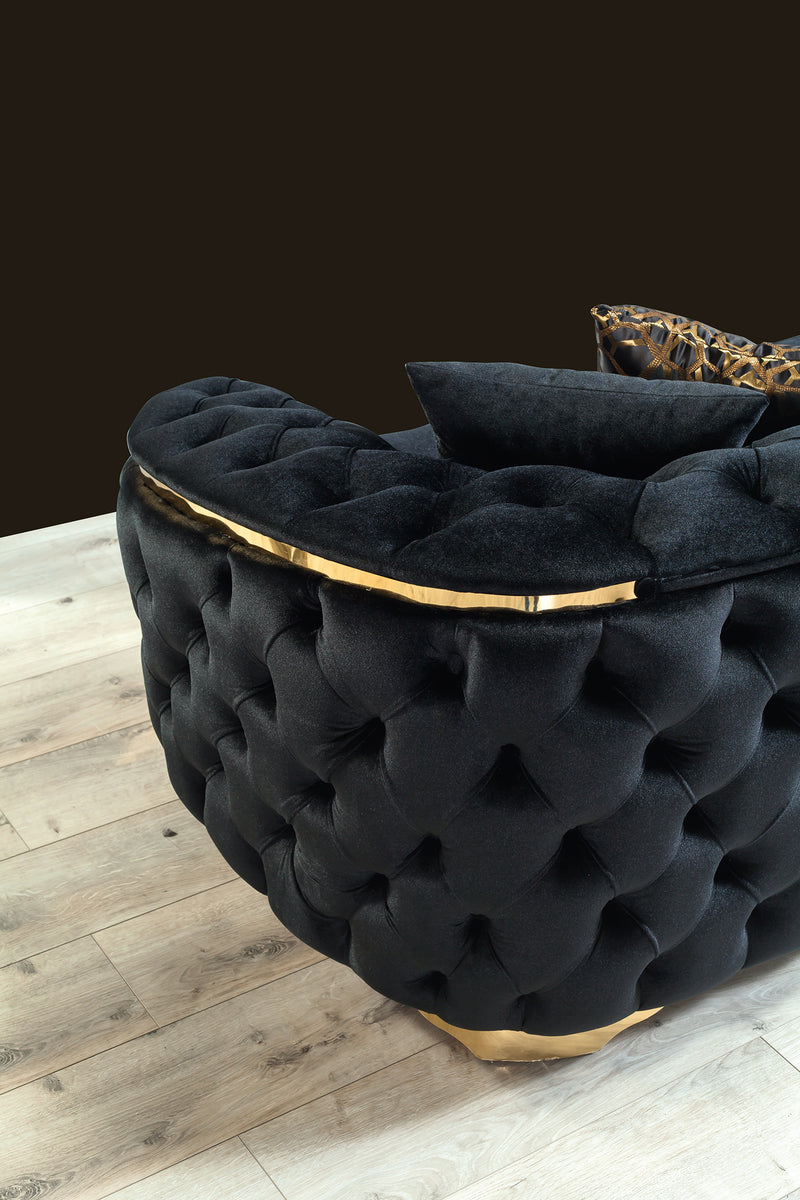 Scarlett Black Velvet Sofa & Loveseat