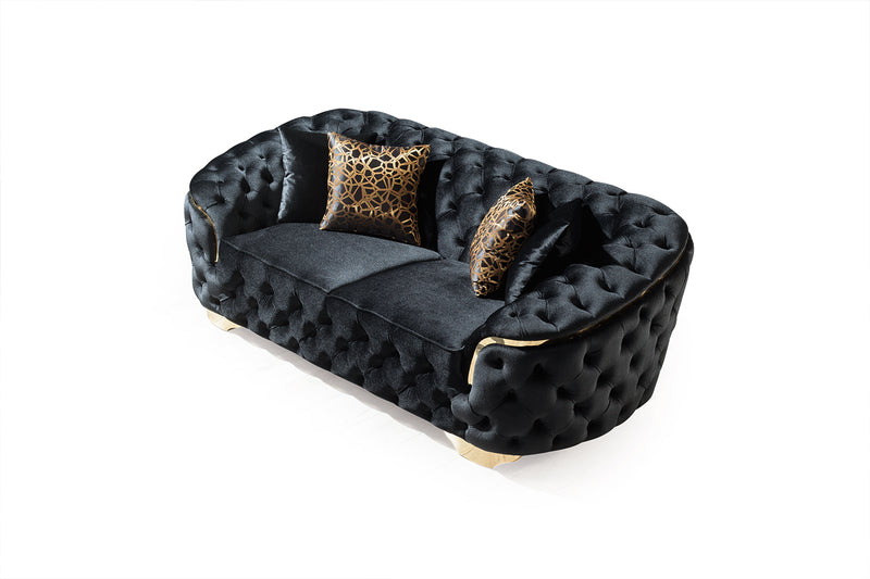 Scarlett Black Velvet Sofa & Loveseat