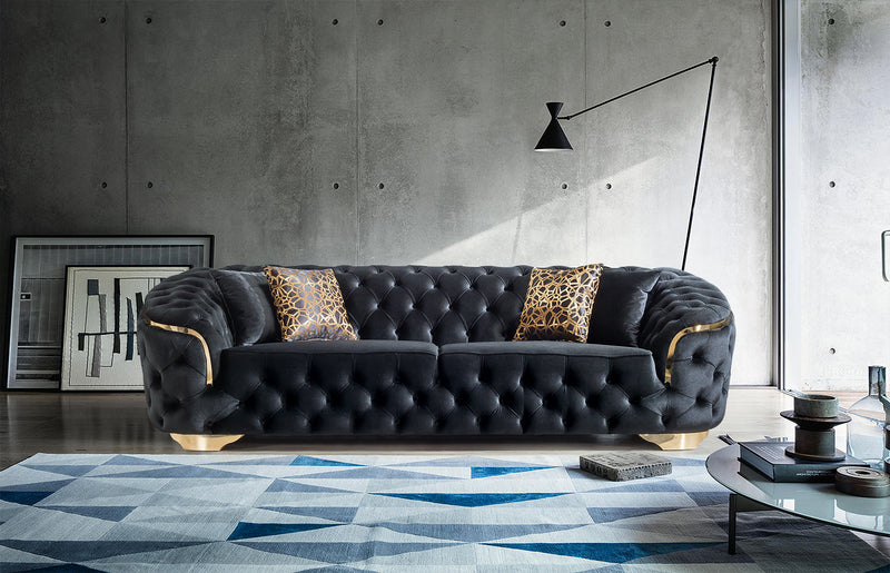 Scarlett Black Velvet Sofa & Loveseat