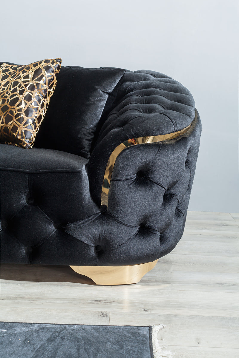 Scarlett Black Velvet Sofa & Loveseat