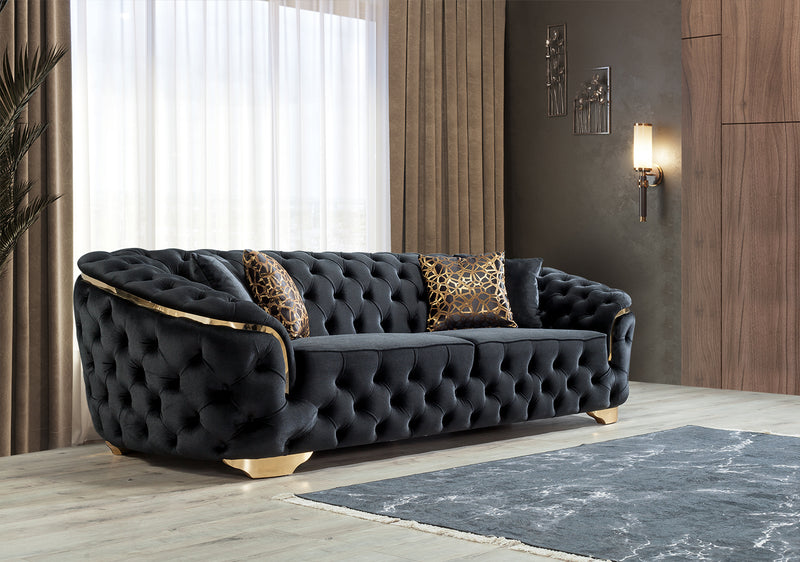 Scarlett Black Velvet Sofa & Loveseat