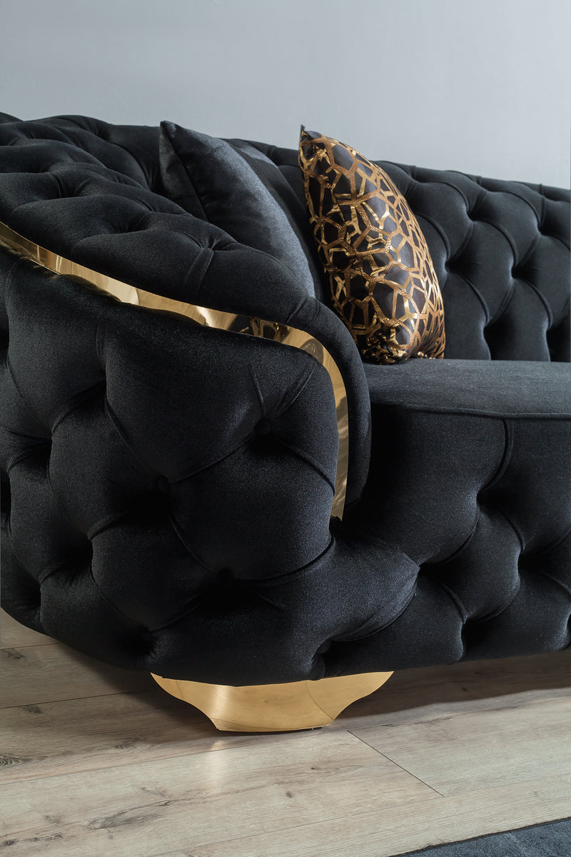 Scarlett Black Velvet Sofa & Loveseat