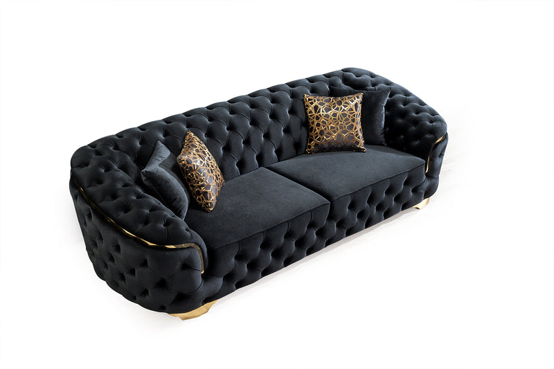 Scarlett Black Velvet Sofa & Loveseat